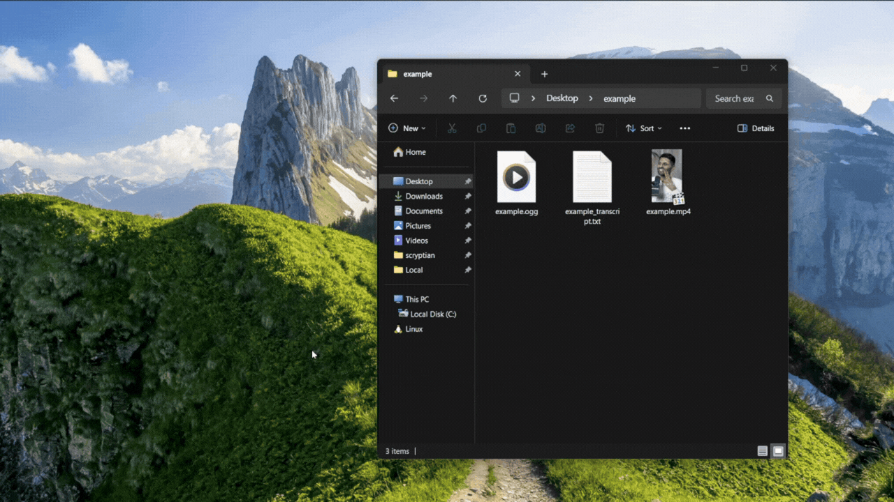 Transcribe video to text with speaker labels. Turn footage into searchable text — no subscription.